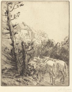 山坡上的农场 La ferme sur le coteau. 作者 阿方斯·莱格罗斯（Alphonse Legros）