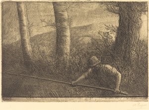 渔夫与箍网(La peche a la truble) 作者 阿方斯·莱格罗斯（Alphonse Legros）