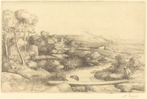 人行桥 La passerelle. 作者 阿方斯·莱格罗斯（Alphonse Legros）