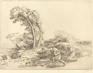 Gust of Wind Un coup de vent. 作者 阿方斯·莱格罗斯（Alphonse Legros）