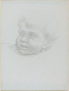 一个孩子的头。 作者 阿方斯·莱格罗斯（Alphonse Legros）