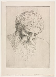 一个男人的头。 作者 阿方斯·莱格罗斯（Alphonse Legros）