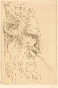 萨提尔头像 作者 阿方斯·莱格罗斯（Alphonse Legros）