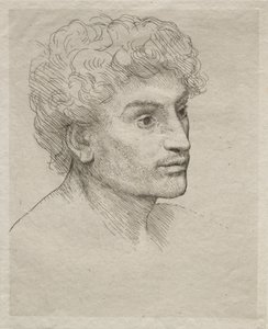 一个年轻人的头。 作者 阿方斯·莱格罗斯（Alphonse Legros）