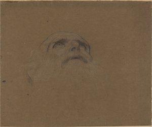 一个老人的头。 作者 阿方斯·莱格罗斯（Alphonse Legros）