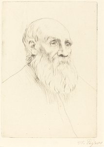 一个老人的头像。 作者 阿方斯·莱格罗斯（Alphonse Legros）