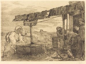马匹驱动的磨坊Le manege，可能是1869年。 作者 阿方斯·莱格罗斯（Alphonse Legros）