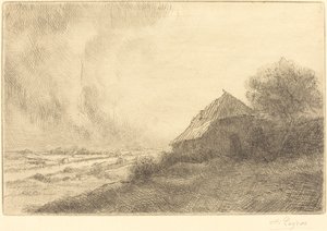 山坡上的小屋 (Masure sur la colline) 作者 阿方斯·莱格罗斯（Alphonse Legros）
