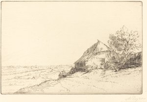 山坡上的小屋 丘陵上的小屋。 作者 阿方斯·莱格罗斯（Alphonse Legros）