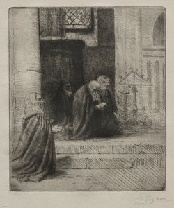 教会的内部。 作者 阿方斯·莱格罗斯（Alphonse Legros）