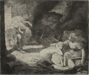琳辛迪（LIncendie），1876年。 作者 阿方斯·莱格罗斯（Alphonse Legros）