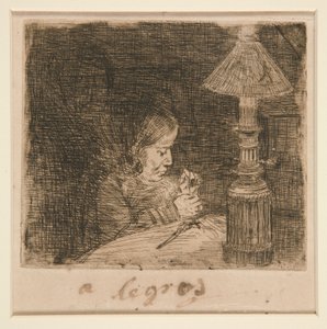 La Couseuse（缝纫女工） 作者 阿方斯·莱格罗斯（Alphonse Legros）