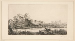 La Ferme sur la Riviere：晚间效果 作者 阿方斯·莱格罗斯（Alphonse Legros）
