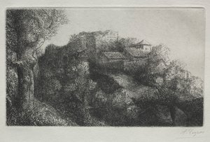 景观（有建筑物） 作者 阿方斯·莱格罗斯（Alphonse Legros）