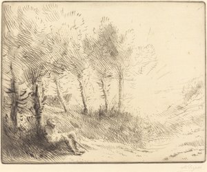 景观设计。 作者 阿方斯·莱格罗斯（Alphonse Legros）