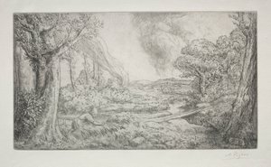 景观景观。 作者 阿方斯·莱格罗斯（Alphonse Legros）
