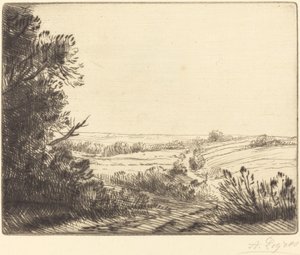 景观：通往霍维尔的道路 Paysage：霍维尔之路。 作者 阿方斯·莱格罗斯（Alphonse Legros）