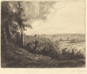 景观：通往霍维尔的道路 Paysage：霍维尔之路。 作者 阿方斯·莱格罗斯（Alphonse Legros）