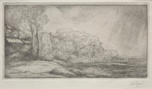 双树景观 作者 阿方斯·莱格罗斯（Alphonse Legros）