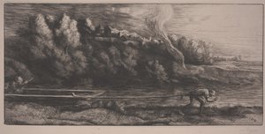 景观与船（蚀刻） 作者 阿方斯·莱格罗斯（Alphonse Legros）