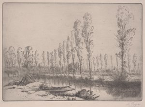 Les Tourbieres：在亚眠附近（蚀刻） 作者 阿方斯·莱格罗斯（Alphonse Legros）