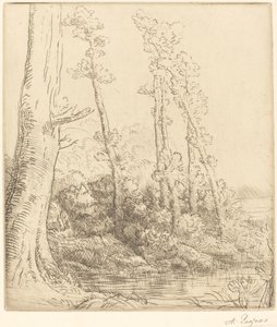 小池塘(La petite mare) 作者 阿方斯·莱格罗斯（Alphonse Legros）