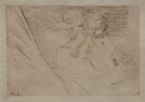 猛男和丘比特。 作者 阿方斯·莱格罗斯（Alphonse Legros）