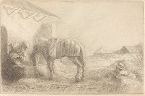 浇灌马匹的人 Homme abreuvant un cheval. 作者 阿方斯·莱格罗斯（Alphonse Legros）