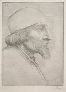 无边便帽的男人。 作者 阿方斯·莱格罗斯（Alphonse Legros）