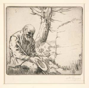 Mendiant，son Chapeau a la Main（手持帽子的乞丐） 作者 阿方斯·莱格罗斯（Alphonse Legros）