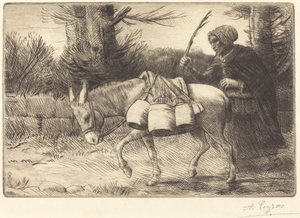 布洛涅的挤奶女工，第三板块Laitiere a Boulogne。 作者 阿方斯·莱格罗斯（Alphonse Legros）