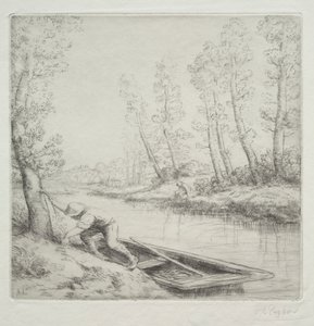 在河上的早晨在河上的早晨。 作者 阿方斯·莱格罗斯（Alphonse Legros）