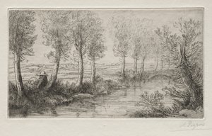 临近磨坊。 作者 阿方斯·莱格罗斯（Alphonse Legros）