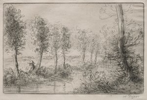 临近磨坊。 作者 阿方斯·莱格罗斯（Alphonse Legros）