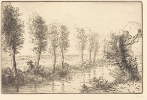 靠近磨坊的Pres du moulin。 作者 阿方斯·莱格罗斯（Alphonse Legros）