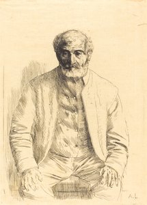 老人坐在Vieillard assis。 作者 阿方斯·莱格罗斯（Alphonse Legros）