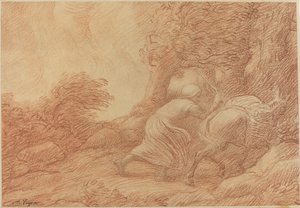 农民和驴子。 作者 阿方斯·莱格罗斯（Alphonse Legros）