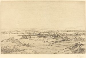 湖泊附近的平原（La plaine pres du lac） 作者 阿方斯·莱格罗斯（Alphonse Legros）