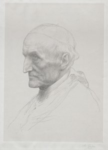 红衣主教曼宁肖像（第二版） 作者 阿方斯·莱格罗斯（Alphonse Legros）