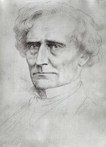 Hector Berlioz的肖像（1803-69）（纸和笔墨水） 作者 阿方斯·莱格罗斯（Alphonse Legros）