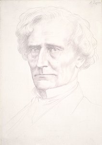 Hector Berlioz的肖像（粉红色准备纸上的金点） 作者 阿方斯·莱格罗斯（Alphonse Legros）