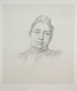 坎普夫人肖像，正面（第 3 版） 作者 阿方斯·莱格罗斯（Alphonse Legros）
