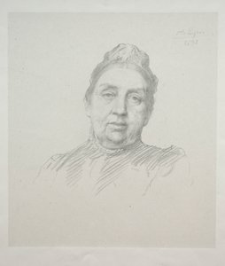 肯普夫人的画像，前视图第3板。 作者 阿方斯·莱格罗斯（Alphonse Legros）