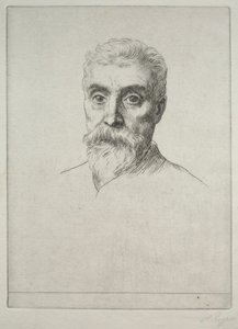 Hiram S. Maxim爵士的肖像。 作者 阿方斯·莱格罗斯（Alphonse Legros）
