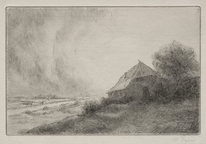 山坡上的废屋 作者 阿方斯·莱格罗斯（Alphonse Legros）