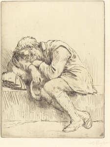 沉睡的乞丐 作者 阿方斯·莱格罗斯（Alphonse Legros）