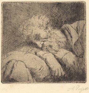 睡觉的乞丐 乞丐在睡觉。 作者 阿方斯·莱格罗斯（Alphonse Legros）
