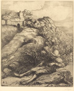 沉睡的牧羊人 Le repos du berger. 作者 阿方斯·莱格罗斯（Alphonse Legros）