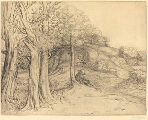 孤独 孤独的风景。 作者 阿方斯·莱格罗斯（Alphonse Legros）