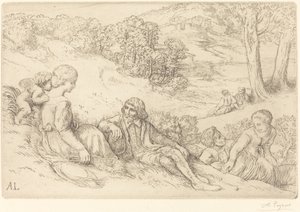 春天的春天。 作者 阿方斯·莱格罗斯（Alphonse Legros）